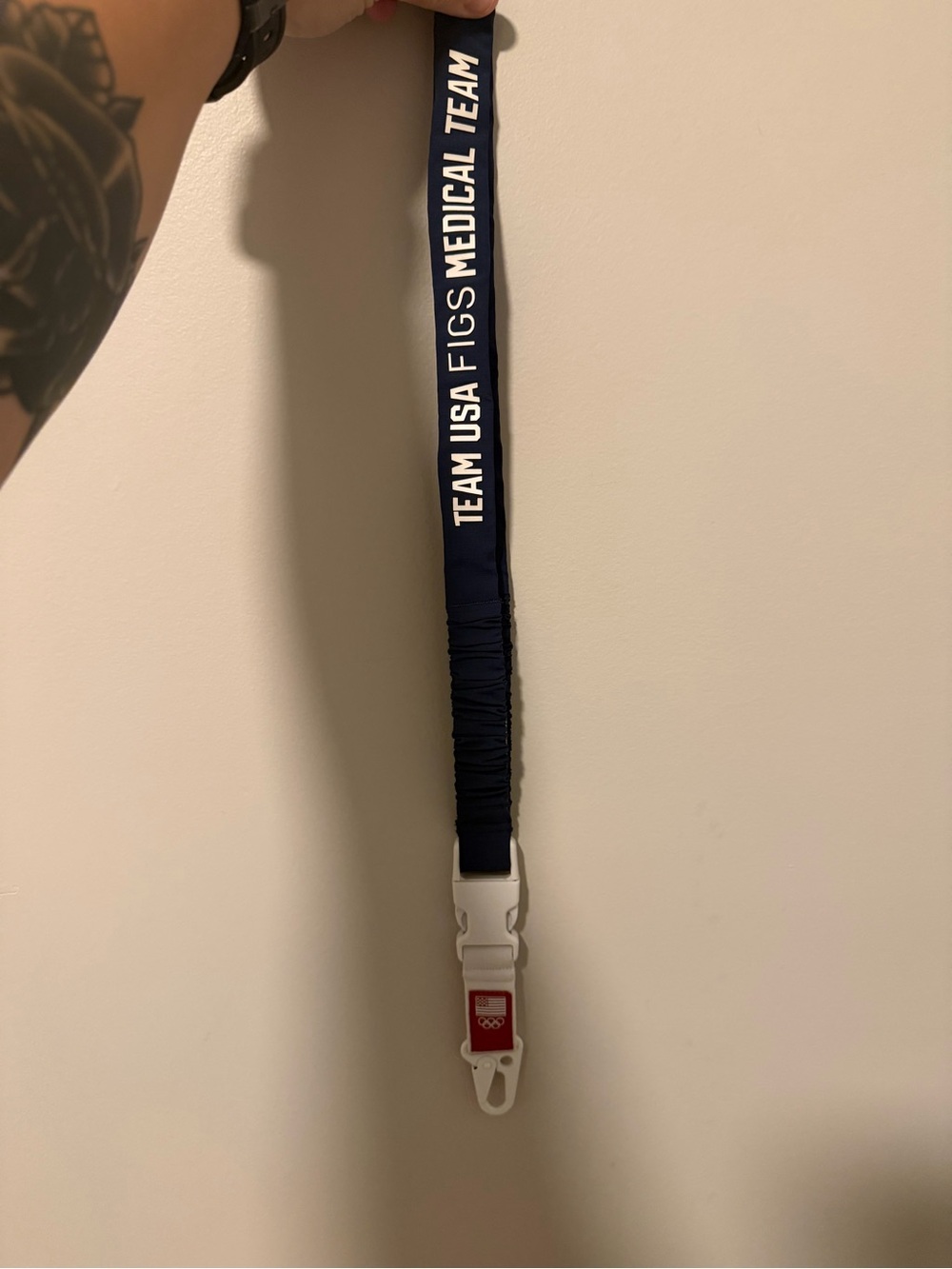 Figs Navy and White 'Team USA FIGS Medical Team' Lanyard